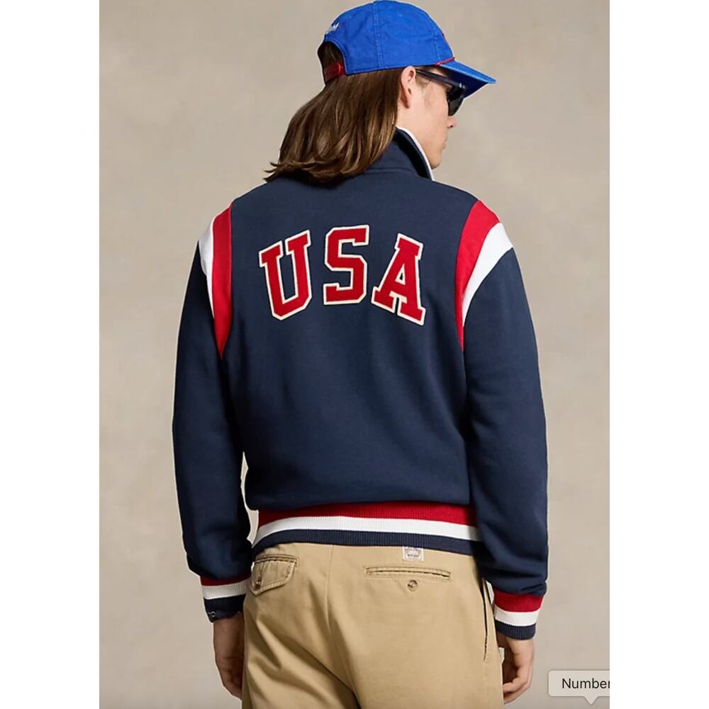 NEW Polo Ralph Lauren x Team USA Fleece Baseball Jacket Size XXL Olympics - Picture 13 of 16